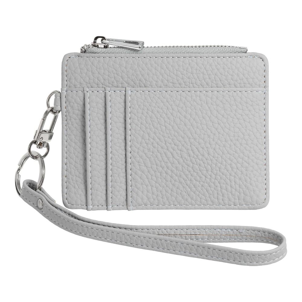 3178 Credit Card Wallet with Keychain Wristlet Strap, PU Leather Card